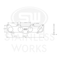 Stainless Works Ford 5.2L/5.0L Coyote Round Port Header 304SS Exhaust Flanges 1-3/4in Primaries