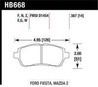 Hawk 11 Ford Fiesta S/SE/SL HPS Front Street Brake Pads