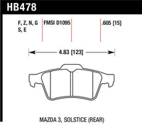 Hawk 13-14 Ford Focus ST / Mazda/ Volvo DTC-70 Race Rear Brake Pads