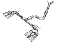AWE Tuning MK8 Volkswagen Golf R 3in Track Edition Quad Exhaust - Chrome Silver Tips