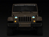 Raxiom 97-18 Jeep Wrangler TJ & JK Axial 7-In LED Headlights w/ DRL - Black Housing (Clear Lens)