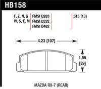 Hawk 03-05 Mazda 6 / 84-95 Mazda RX-7 DTC-30 Race Rear Brake Pads