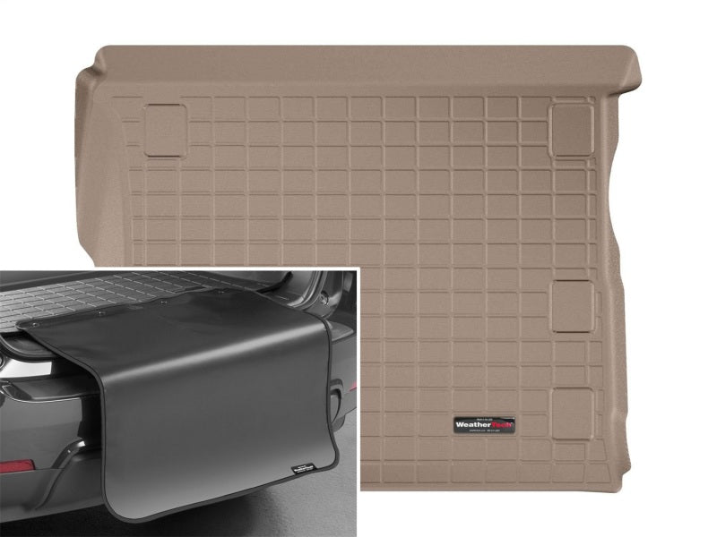 WeatherTech 2018+ Jeep Wrangler Unlimited Cargo Liners w/ Bumper Protector - Tan (JL Model Only)