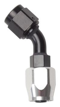 Russell Performance -10 AN Black/Silver 45 Degree Full Flow Hose End