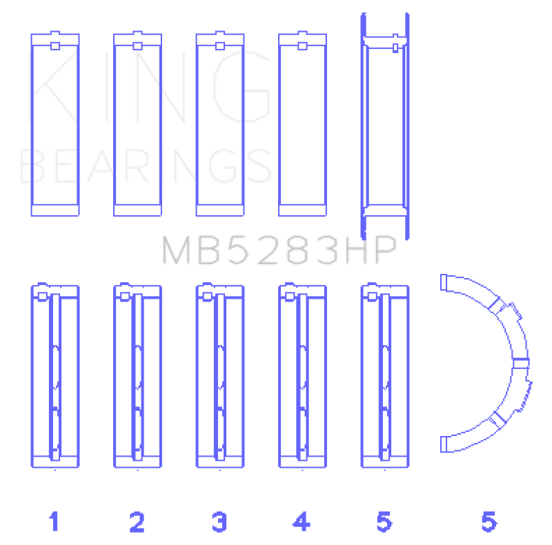 King Engine Bearings Performance Main Bearing Set - Size .026
