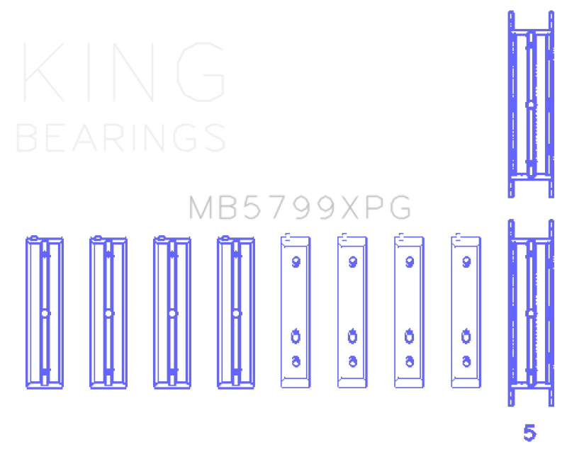 King Engine Bearings Subaru FA20 / Toyota 4U-GSE (Size .005) Main Bearing Set