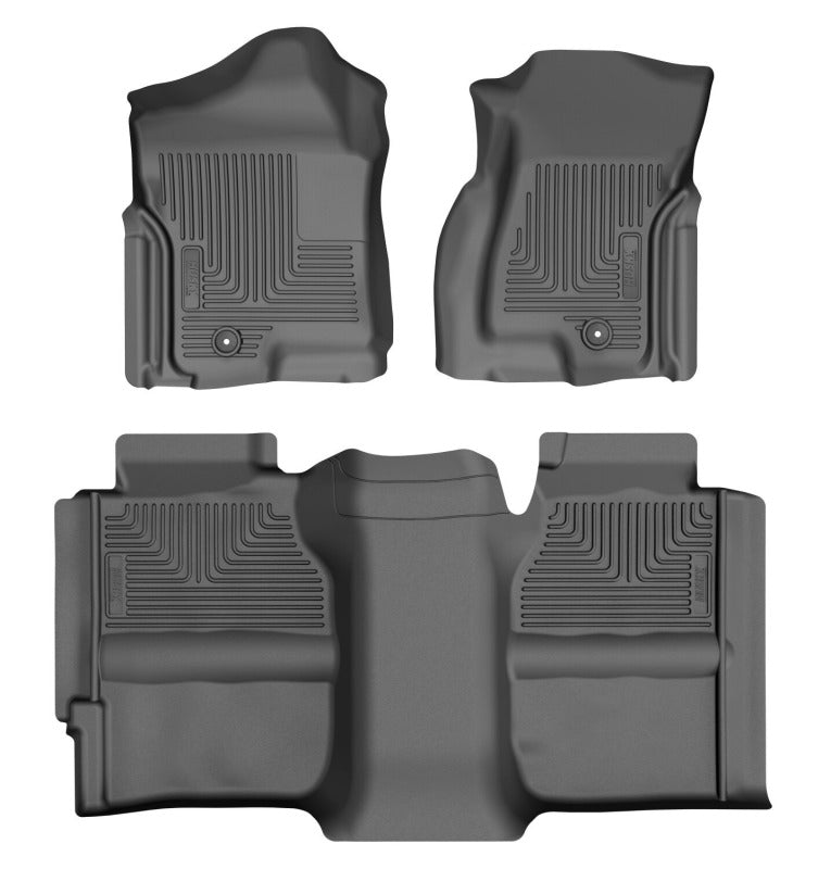 Husky Liners 99-06 GM Silverado/Sierra 1500 Ext Cab WeatherBeater Frt & 2nd Row Floor Liners - Black