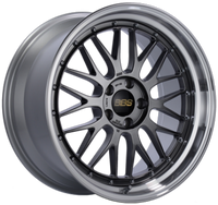 BBS LM 18x8.5 5x112 ET35 Diamond Black Center Diamond Cut Lip Wheel (82mm PFS Required)