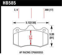 Hawk AP Racing CP 6600 DTC-70 Race Brake Pads