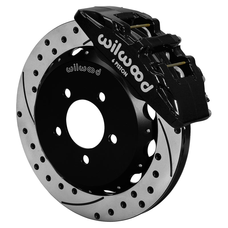 Wilwood Forged Dynapro 6 Front Big Brake Kit - 12.88 x 1.00 Drilled & Slotted - Black