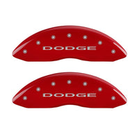 MGP Front set 2 Caliper Covers Engraved Front With out stripes/Dodge Red finish silver ch
