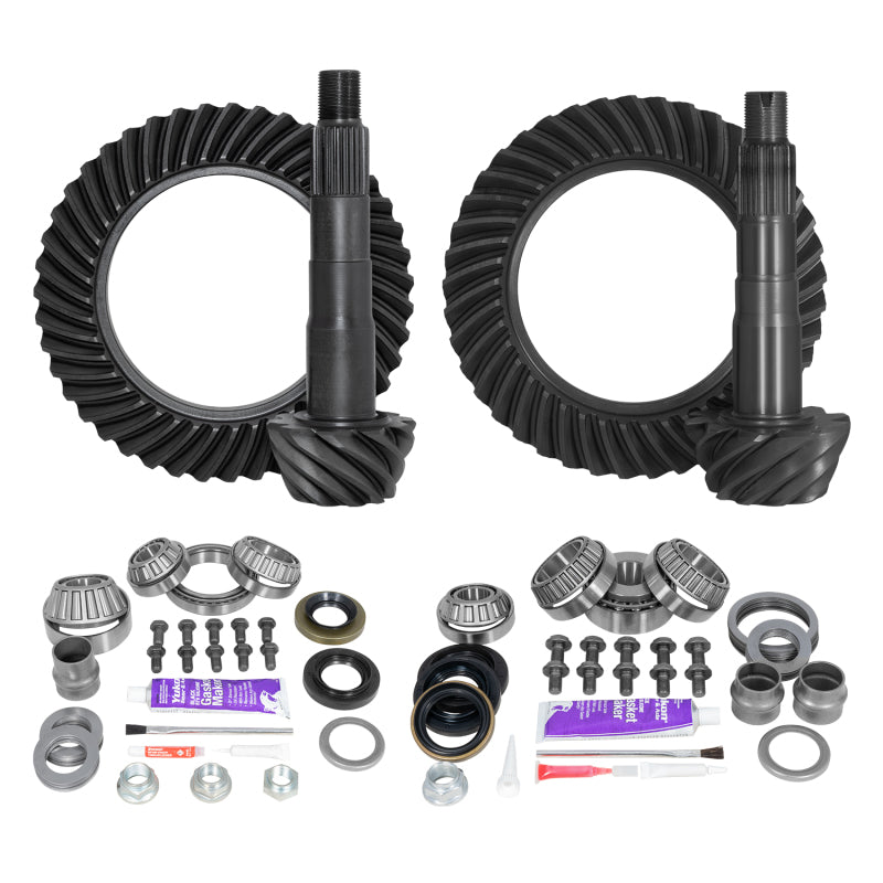 Yukon Gear Ring & Pinion Gear Kit Front & Rear for Toyota 8/8IFS Diff (w/Factory Locker) 4.11 Ratio