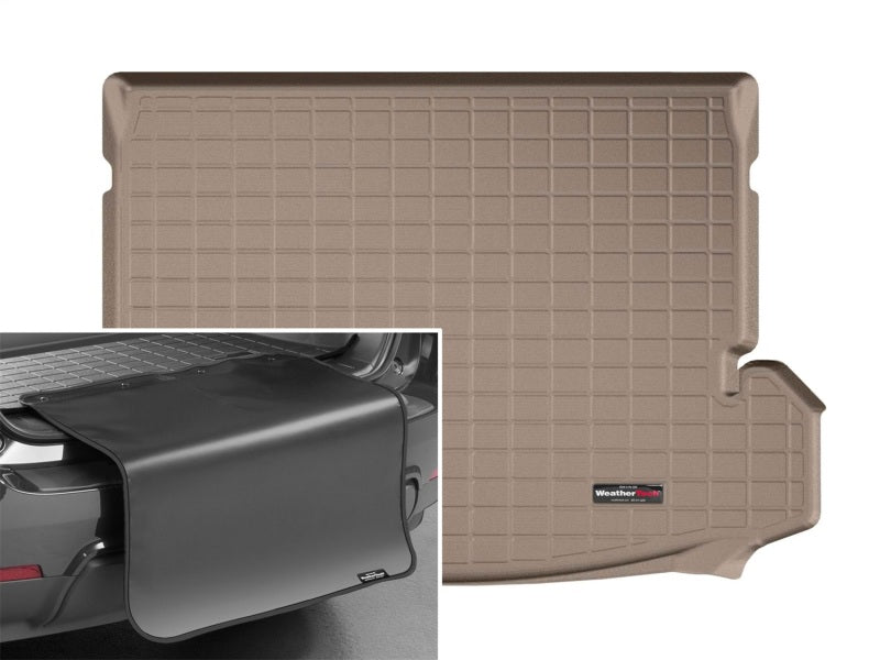 WeatherTech 2014+ Nissan Rogue / X-Trail (7 Passenger) Cargo Liners With Bumper Protector - Tan