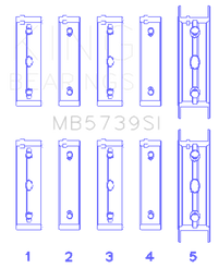 King Engine Bearings Subaru Ej20/Ej22/Ej25 Housing Bore + .002 (Size +0.50mm) Main Bearing Set
