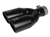 aFe Takeda 304 Stainless Steel Clamp-on Exhaust Tip Black 2-1/2ininlet x 3-1/2in Outlet X 12in L