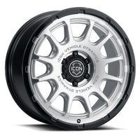 ICON Alloys Rancho 20x9 / 6x5.5 / 16mm / 5.625in BS Silver Machined w/ Gloss Black Lip Wheel