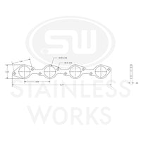 Stainless Works Big Block Chevy Round Port Header 304SS Exhaust Flanges 2-1/8in Primaries