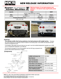 HKS SUPER TURBO MUFFLER TI BNR32 RB26DETT