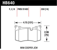 Hawk 09-10 Mini Cooper HPS Street Front Brake Pads