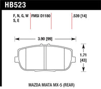 Hawk 06-16 Mazda MX-5 Miata HT-10 Race Rear Brake Pads