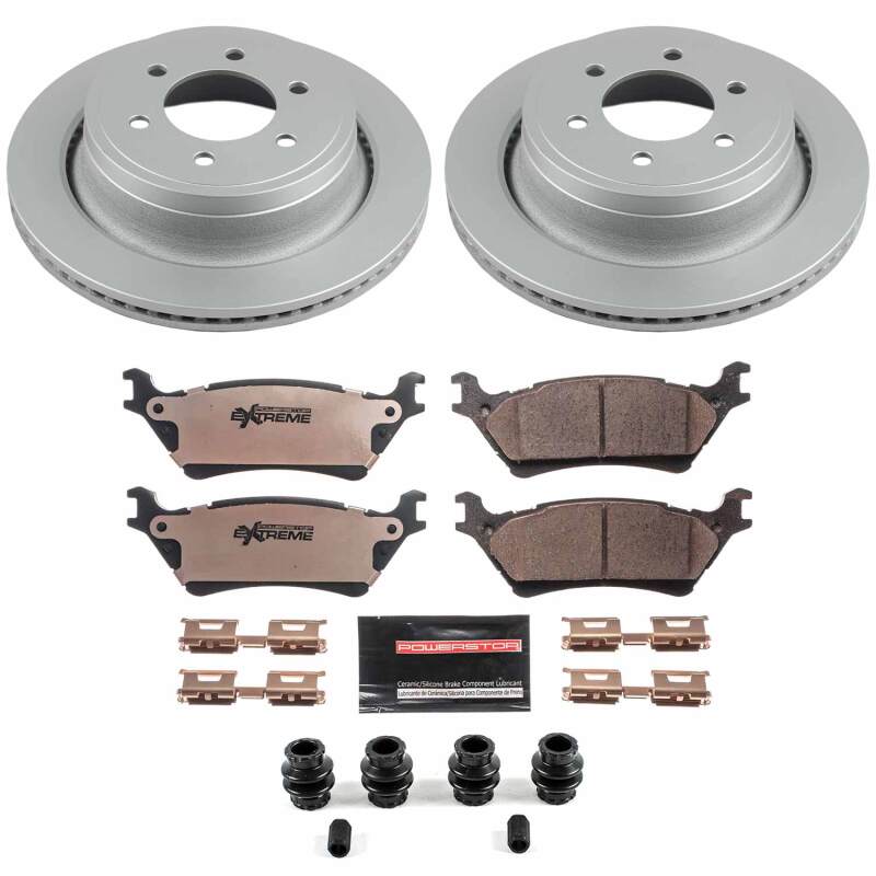 Power Stop 12-18 Ford F-150 Rear Z36 Coated Truck & Tow Brake Kit