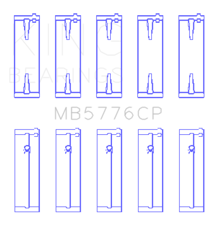 King Engine Bearings Isuzu 4HK1 (Housing Bore +.020) (Size 0.25 Oversized) Main Bearing Set