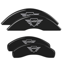 MGP 4 Caliper Covers Engraved Front & Rear MGP Black finish silver ch
