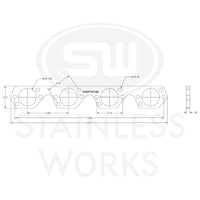Stainless Works Small Block Ford Trick Flow High Port Header 304SS Exhaust Flanges 1-7/8in Primaries