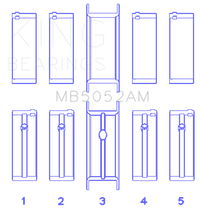 King Engine Bearings Chrysler/Mitsubishi 122ci 2.0L (Size STD) Main Bearing Set