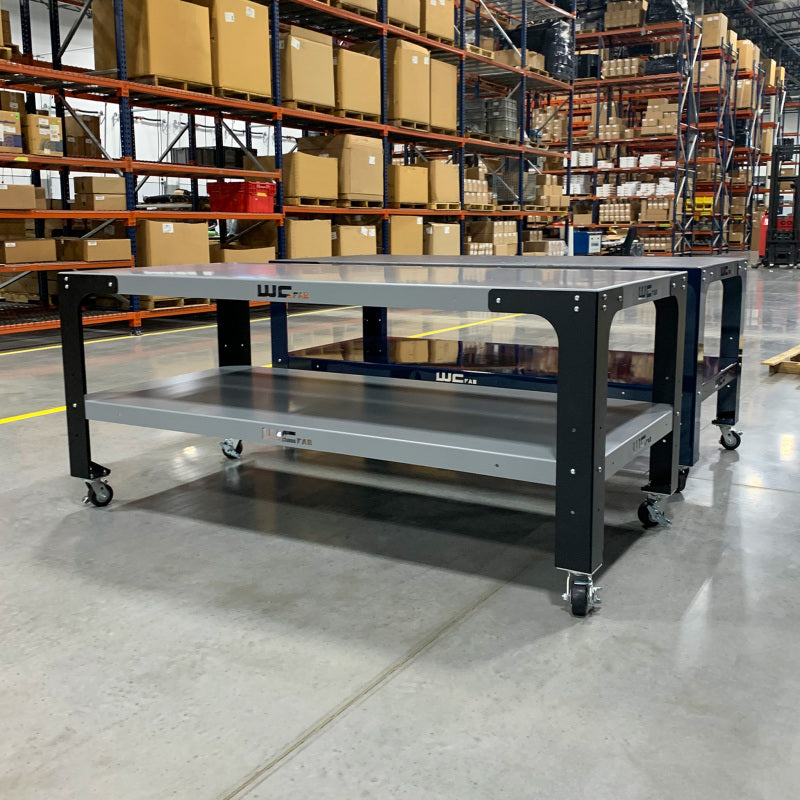 Wehrli Modular Steel Work Bench Top/Shelf Kit - 42in x 72in x .120in Thick (Grey & Raw Steel)