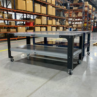 Wehrli Modular Steel Work Bench Top/Shelf Kit - 42in x 72in x .120in Thick (Grey & Raw Steel)