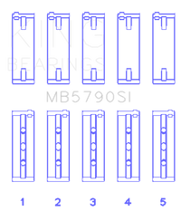 King Engine Bearings Porsche M 48.00/M 48.50 (Size +0.50mm) Main Bearing Set
