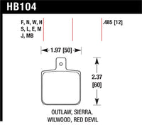 Hawk Sierra/Outlaw/Wilwood HP+ Street Brake Pads