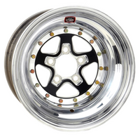 Weld Alumastar 15x14 / 5x4.5 / 4 BS / 3.18 HB - Black Center - Polished Shell - Non-BL Wheel