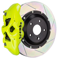 Brembo 09-16 Panamera/S/4S/Turbo Rr GT BBK 4 Pist Cast 380x28 2pc Rotor Slotted Type1-Fluo. Yellow