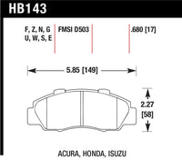 Hawk 97-01 Honda Prelude Blue 9012 Street Front Brake Pads