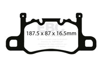 EBC 13-15 Porsche 911 (991) GT3 3.8L (w/Cast Iron Rotor) Redstuff Rear Brake Pads