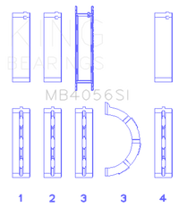 King Engine Bearings Crankshaft Main Bearing 0.5mm (Oversize) Ford Duratec V6