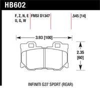Hawk 10-12 Infiniti FX50 / 09-12 G37 / 09-13 Nissan 370Z DTC-30 Race Rear Brake Pads