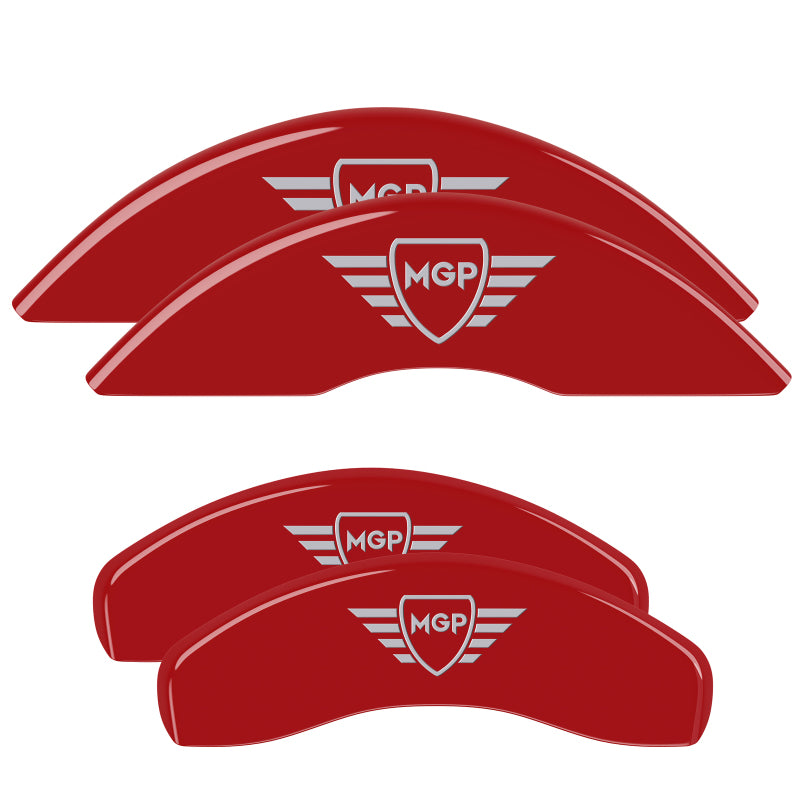 MGP Rear set 2 Caliper Covers Engraved Rear MGP Red finish silver ch