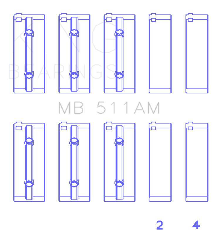 King Engine Bearings 69-94 Alfa Romeo Spider AM-Series 5 Pairs Main Bearing Set