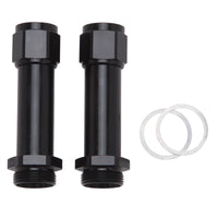 Russell Adapter Fitting -8 Female An To Holley Dual Feed 750 Through Domin. 1350 Male Blk Ano 2 Pk