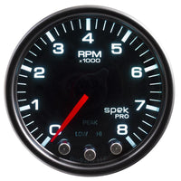 Autometer Spek-Pro Gauge Boost 2 1/16in 60psi Stepper Motor W/Peak & Warn Blk/Smoke/Black