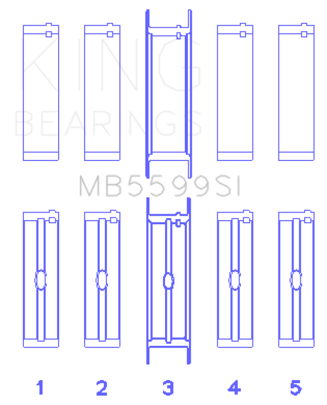 King Engine Bearings International 421CI/446CI V8 (STD Size) Crankshaft Main Bearing Set