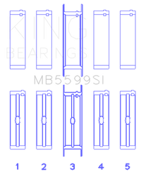 King Engine Bearings International 421CI/446CI V8 (STD Size) Crankshaft Main Bearing Set