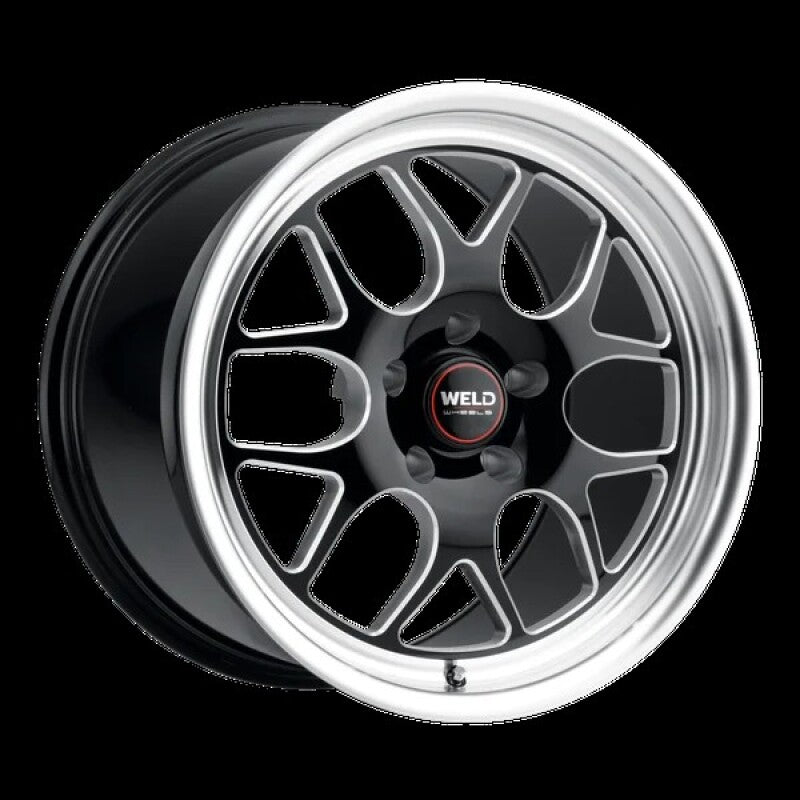 Weld Solana Drag 15x10 / 5x120.65 BP / ET45 /  7.27in BS / 78.1 Dia  - Gloss Black Milled Wheel
