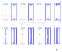 King BMW M20/M50 2.0L/2.5L/2.7L Crankshaft Main Bearings Set (Size STDX) - 7 Pairs Coated