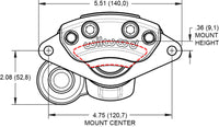 Wilwood caliper EPB .157-.393 rotor L/H ANO W/HT motor