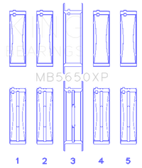 King Engine Bearings Ford 370/429/460 16V OHV (Size .001) Crankshaft Main Bearing Set