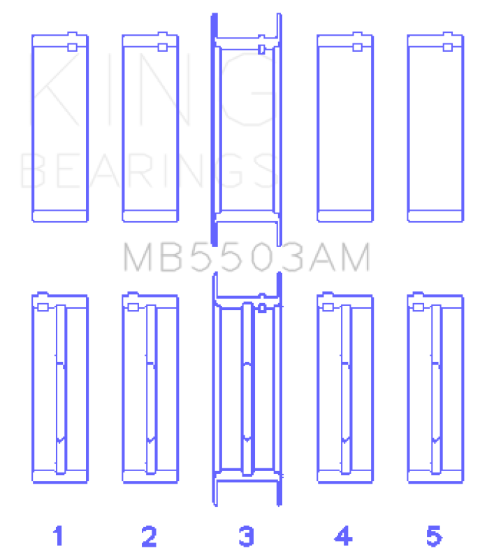 King Engine Bearings Ford V8 351ci 5.8L 16v Crankshaft Main Bearing Set (Set of 5)